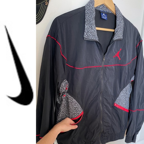 EUC NIKE AIR JORDAN retro style full zip windbreaker light jacket, size S - Picture 3 of 16